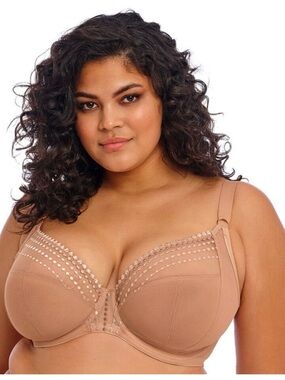 Elomi Matilda Nude Plus-Size Underwire Bra with Decorative Lace Trim 38J/38GG